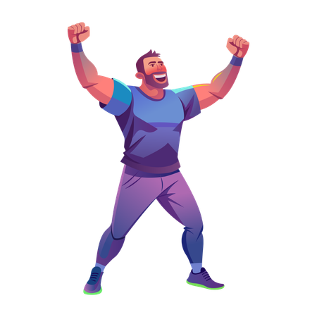 Energetic Golf Player  Illustration