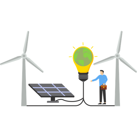 Energía alternativa renovable  Ilustración