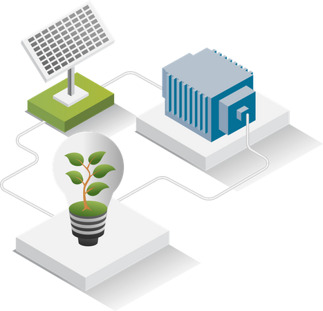 Energía del panel solar  Illustration