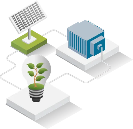 Energía del panel solar  Illustration