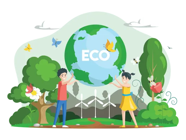 Energia ecológica  Ilustração