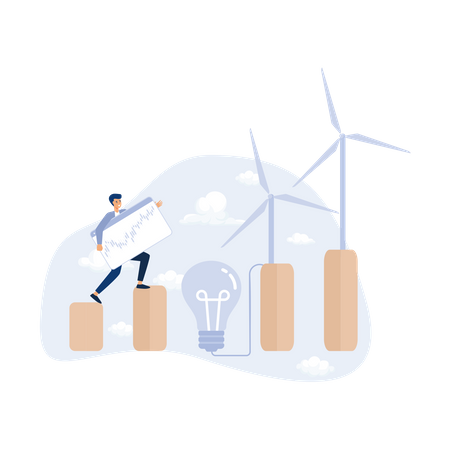 Energía de turbina eólica  Ilustración