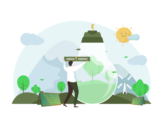 Energía renovable  Ilustración