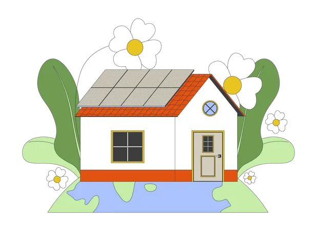 Energía renovable residencial  Ilustración