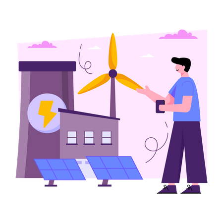 Energia renovável  Ilustração