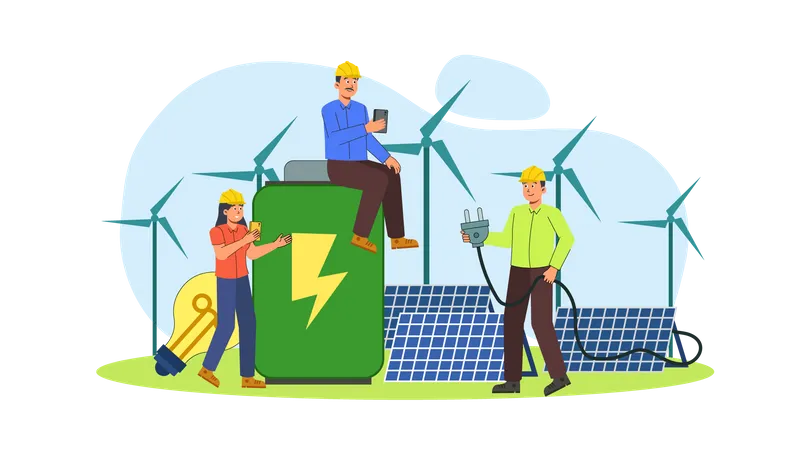 Energia renovável  Ilustração