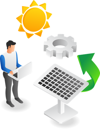 Energia solar  Ilustração