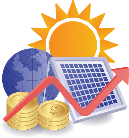 La energía solar aumenta la inversión en criptomonedas  Ilustración