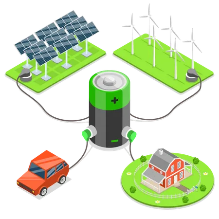 Energía verde alternativa  Ilustración