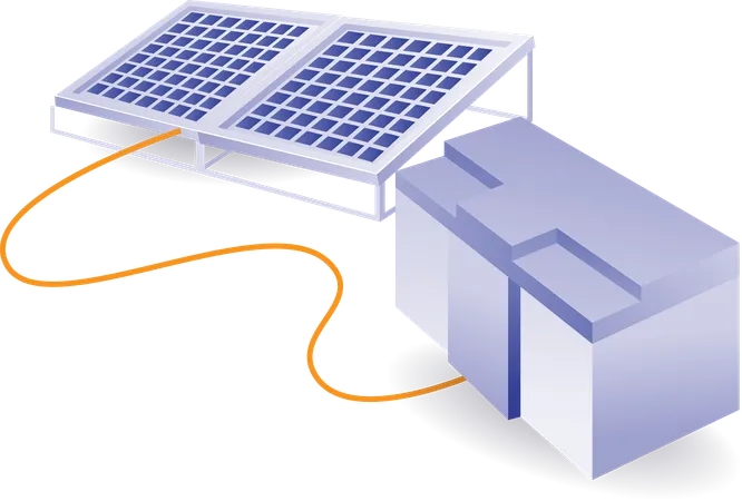 A energia verde é armazenada na central elétrica  Ilustração