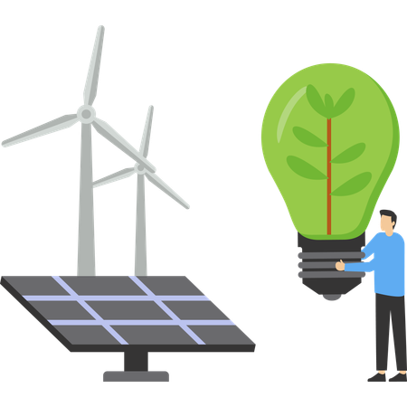Energía limpia verde  Ilustración