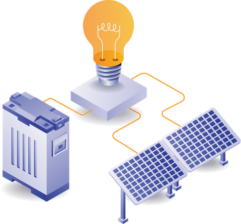 Panneau solaire à énergie électrique  Illustration