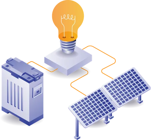 Panneau solaire à énergie électrique  Illustration