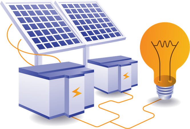 Énergie électrique provenant de panneaux solaires  Illustration