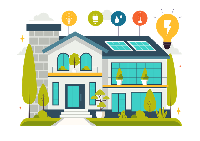 Energieeffizienz zu Hause  Illustration