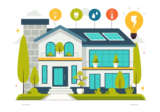 Energieeffizienz zu Hause  Illustration