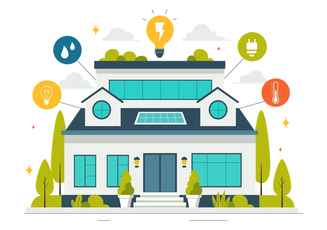 Energieeffizienz zu Hause  Illustration