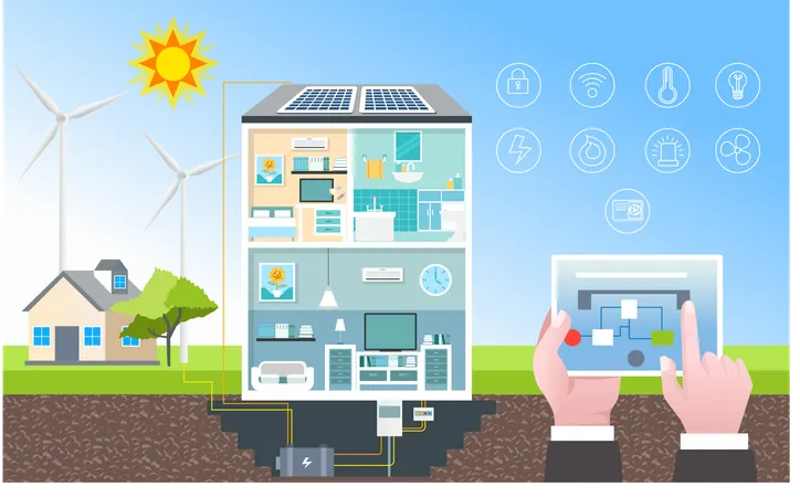 Energiesparen fürs Smart Home  Illustration