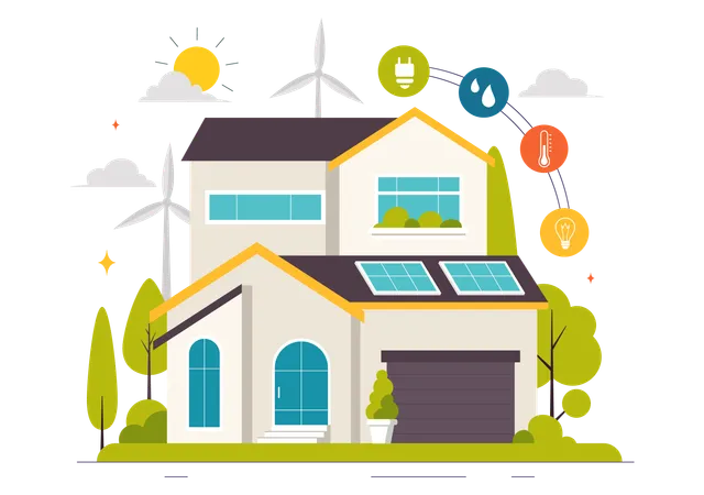 Energy Efficiency at Home  Illustration