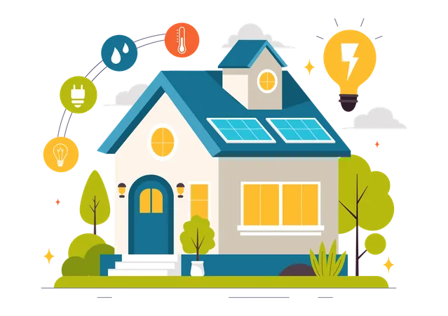 Energy Efficiency at Home  Illustration