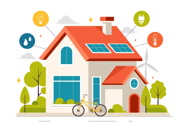 Energy Efficiency at Home  Illustration