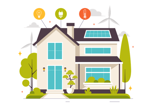 Energy Efficiency at Home  Illustration