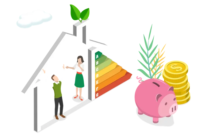 Energy-Efficient Home Illustration