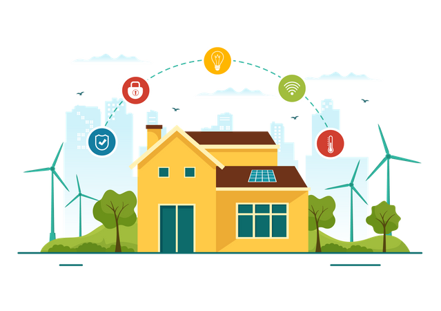 Energy Efficient Home Illustration