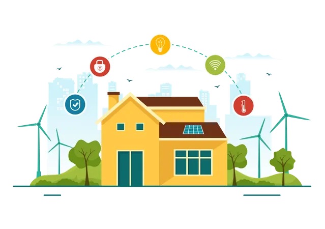Energy Efficient Home Illustration