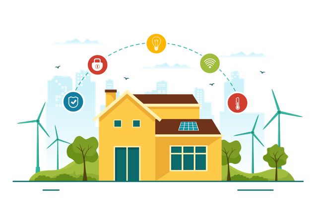 Energy Efficient Home  Illustration