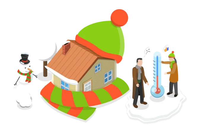 Energy Efficient House Illustration