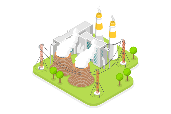 Energy Generation Plant  Illustration