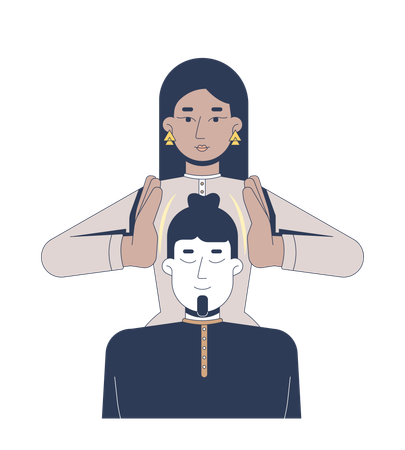 Energy healing with reiki therapy  Illustration