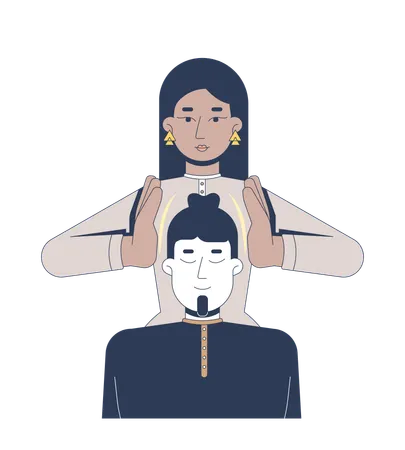 Energy healing with reiki therapy  Illustration