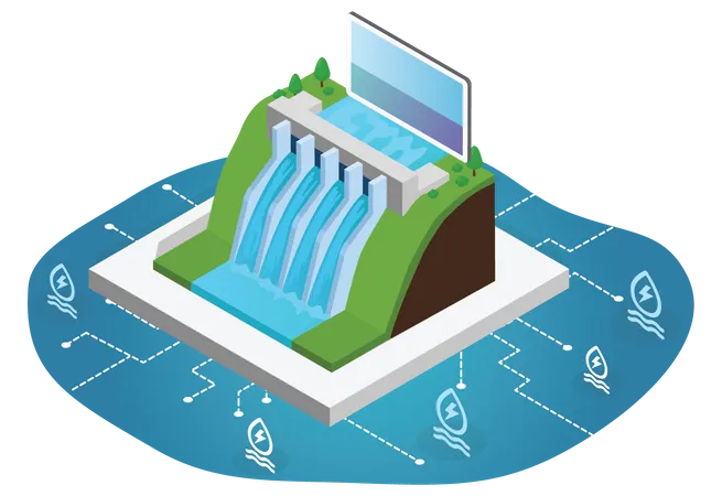 Energy Production through water  Illustration