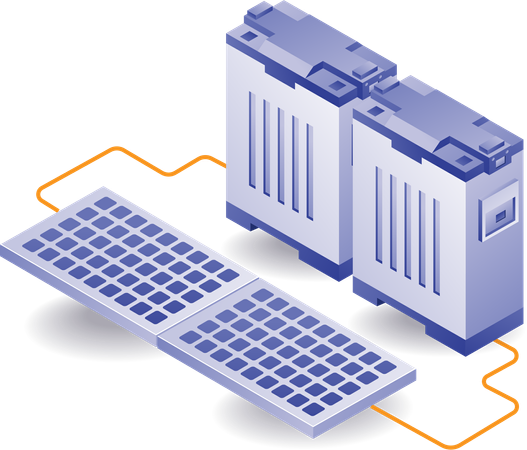 Energy storage battery solar panel  Illustration