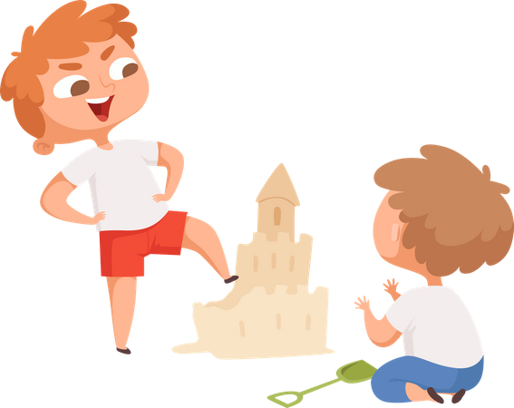 Enfant ayant un mauvais comportement  Illustration