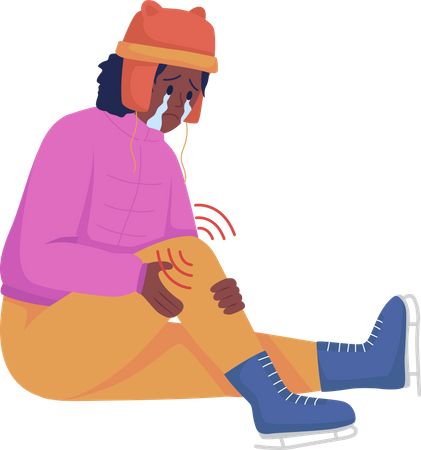 Enfant blessé au genou  Illustration