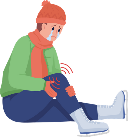 Enfant blessé en tombant  Illustration