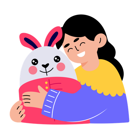 Peluche câlin enfant reçue dans le colis  Illustration