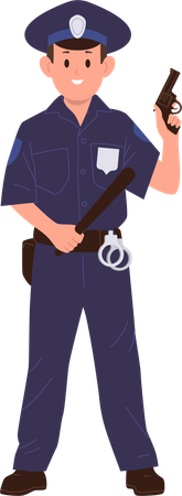 Enfant en uniforme de police  Illustration