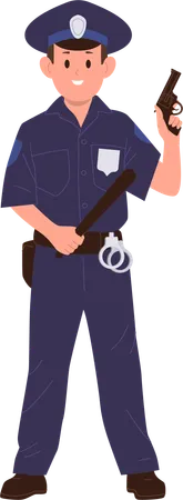 Enfant en uniforme de police  Illustration