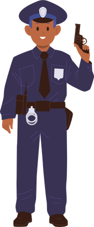 Enfant en uniforme de police  Illustration