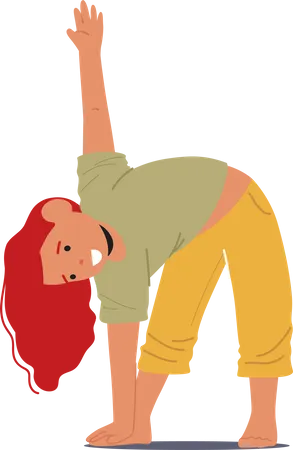 Enfant engagé dans des poses de yoga  Illustration