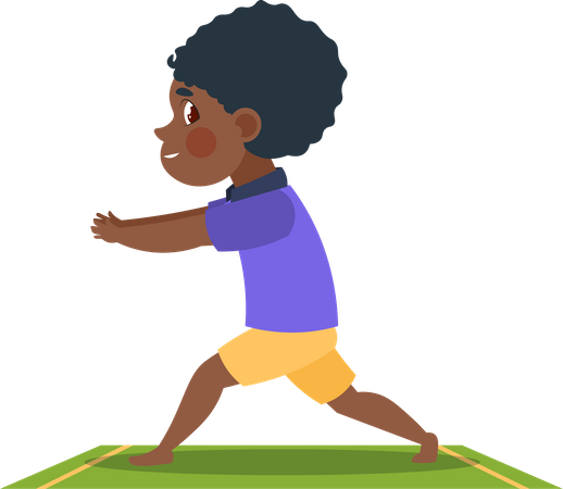 Enfant faisant des poses de yoga  Illustration