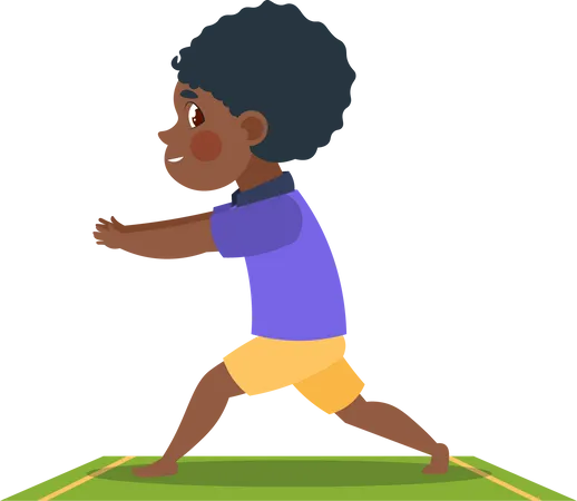 Enfant faisant des poses de yoga  Illustration