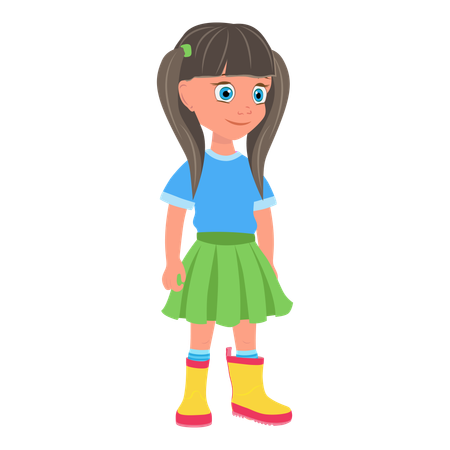 Personnage de fille enfant debout  Illustration