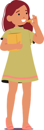 Enfant grignotant des chips  Illustration