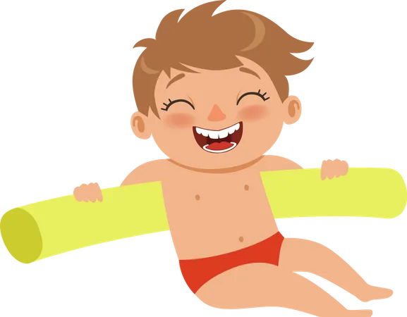 Enfant heureux dans la piscine  Illustration