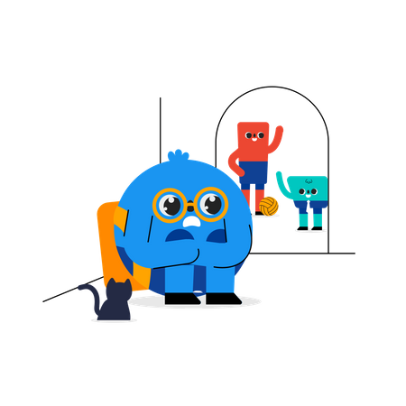 Enfant introverti  Illustration
